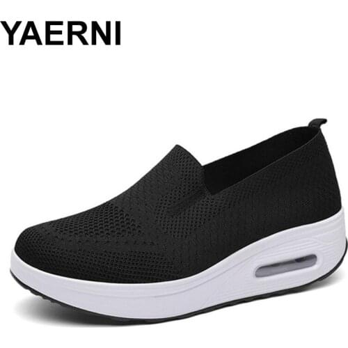 YAERNI women platform shoes breathable vulcanized woman lace-up casual fashion ladies walking woman summer 2020 hot new