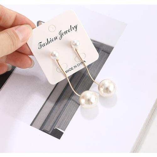 Pearl Earrings Fashion New Earrings Super Fairy Net Red Personality Wild Pearl Long Paragraph Pendant Earrings Womens Clothing