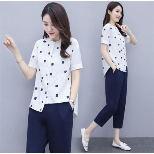 Two Piece Set Women Tracksuit Korean Outfits Matching Female Sweatpants Trendy Sweat Suit Loose T Shirt Top Pants Plus Size 2 Pc