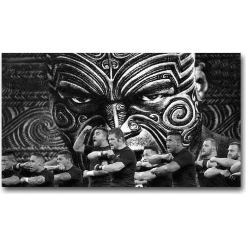 047 All Blacks New Zealand Rugby Team Wall Silk Cloth Poster Art Decoration Gift