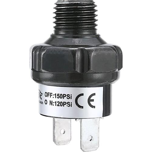 1pc 120~150 PSI Air Compressor Tank Pressure Control Switch Control Valve 1/4" NPT End Mayitr Black Auto Pressure Switches