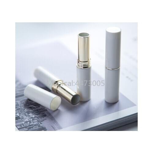 10-100pcs White Gold Silver Round Direct Hot Filling Lipstick Tube Lip Balm Container Empty Lipstick Shell Packaging Homemade