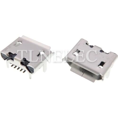 10pcs 5-pin Micro USB Interface Connector with Ox Horn Curling Edge Famale Plug Receptecle SMD Charging Socket