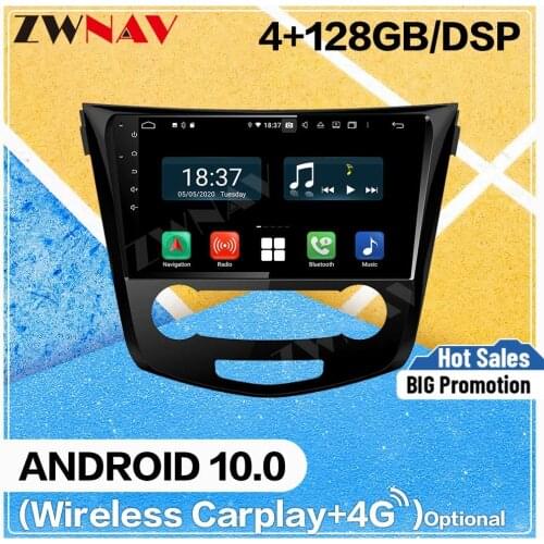 128G Carplay Android 10 screen DVD Player for Nissan X-TRAIL Qashqai 2013 2014 2015-2018 MT GPS Navi Auto Radio Stereo Head unit