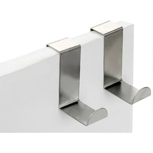 2Pcs/Set Multipurpose Stainless Steel Hooks Kitchen Cabinet Clothes Home Storage Hanger Bathroom Towel Door Hooks To Hang Tools