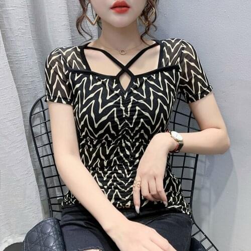2021summer Casual T-shirt Fashion printing Folds Short sleeve Top Women T Shirt Plus Size S-3XL