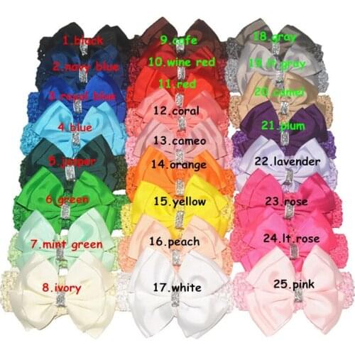 30pcs11.5cm hair bows Ribbon Hairbows with elastic hairbands For Kids Boutique Child Hair Accessories 25 colors