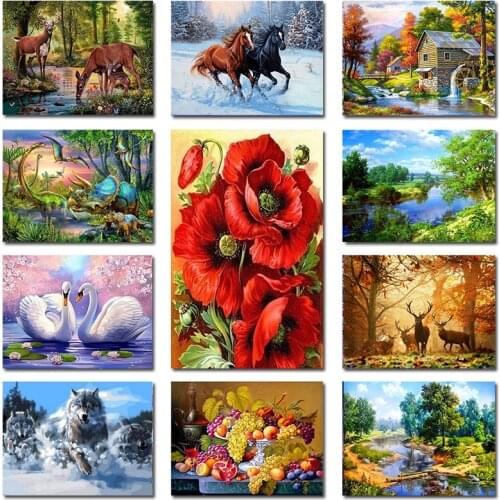 5D Diy Diamond Painting Home Animal Landscape Character Cross Ctitch Kit Wall Sticker Full Drilling Embroidery Home Decor Rx015