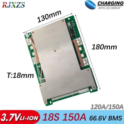 BMS 18S 150A bms new Li-ion 66.6V large high current BMS PCM for electric bike electric car 150a bms