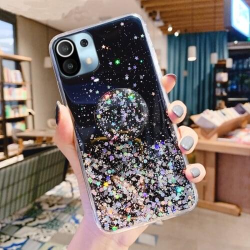 Case For Xiaomi Mi 11 Lite Cases Luxury Bling Glitter Holder Cover for Xiaomi Mi 11 Ultra Mi11 11Lite 11Ultra Phone Case Bumper