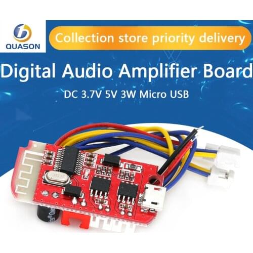 DC 3.7V 5V 3W Digital Audio Amplifier Board Double Dual Plate DIY Bluetooth Speaker Modification Sound Music Module Micro USB