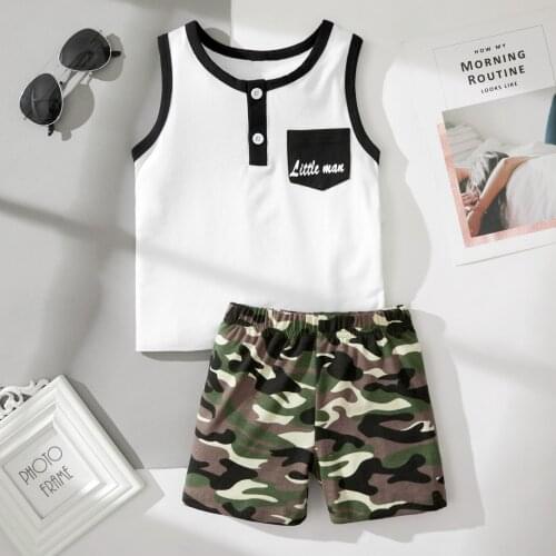Baby / Toddler Boy Casual Vest and Camouflage Shorts Set