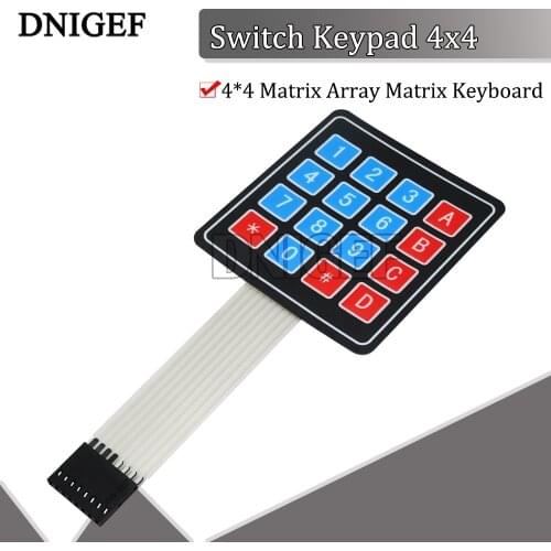 DNIGEF New 16 Key 4 * 4 Membrane Switch Keypad 4x4 4*4 Matrix Array Matrix Keyboard