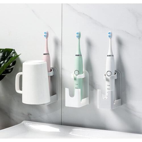 Electric Toothbrush Holder Wall Mount Tooth Brush Stand Rack Organizer Water Cup Space Saving Bathroom Accessories U3