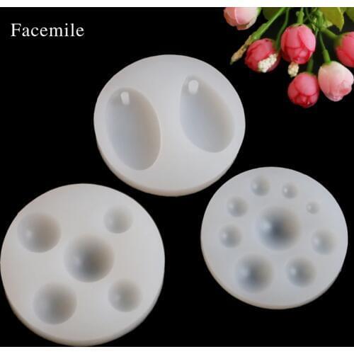 Facemile 3PCS Round Waterdrop Mold Silicone Epoxy Mould Cake Decorating Tool Jewelry Decoration Home Bakery Baking Tools Gadgets