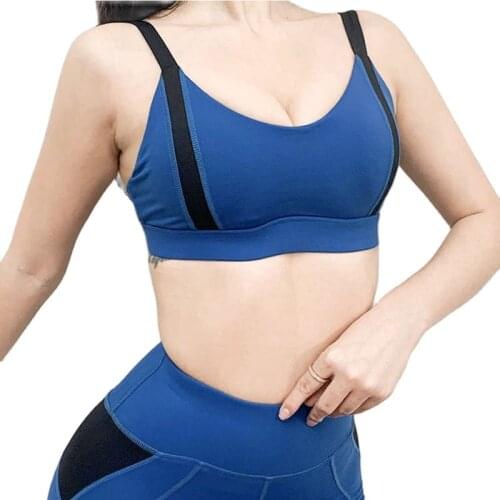 Hot Sale Perspiration Breathable and Quick-drying Stitching Sports Bra Women Fitness Yog Shape Top Clothe Fashion Design Tops