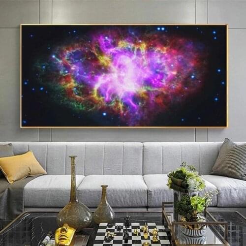Nebula Space Coloful Cloud Stars Canvas Painting Big Size Picture Landscape Posters and Prints Wall Picture for BedRoom Decor