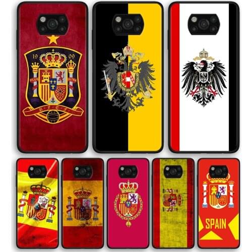 Spain Coat Of Arms Flag Luxury Phone Case For Poco X3 NFC M3 Pocophone F1 Anti Fall Shockproof Protection Cover Fundas Shell Bag