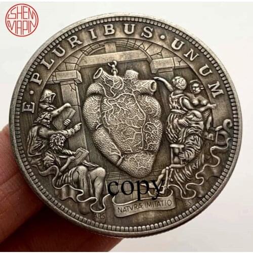 Beating Heart Copy Coin Freedom of the Eagle Copper Coins Tramp Challenge Coin