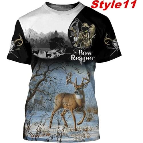Camouflage Deer 3D printing T-shirt harajuku Clothes t shirt Casual loose animal Short sleeve Personality Popular tshirt 4xl