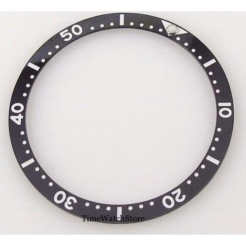 38mm*32.15mm*1.2mm Flat Ceramic Watch Bezel Insert Spare Parts Black Fit For SKX007 Watch Black Color Luminous Dot