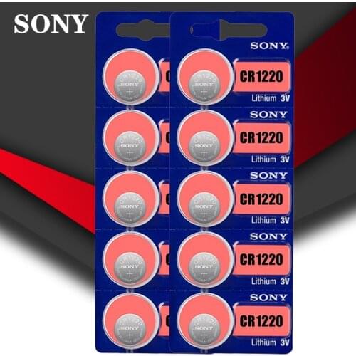 10pc Sony 100% Original CR1220 Button Cell Battery For Watch Car Remote Key cr 1220 ECR1220 GPCR1220 3v Lithium Battery