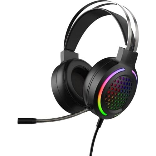 Computer Gaming Headset with Noise-Canceling Microphone 7.1 Surround Sound USB Head-Mounted RGB Gaming Headset
