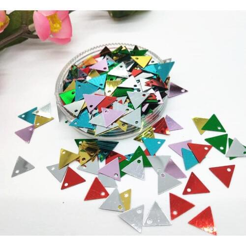 LNHOME 50g 9mm Triangular Shape Loose Flat Sequins For Crafts Sewing DIY Earring Clothing Bags Accessories Cute Small Flakes Mix
