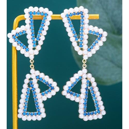 Missvikki Luxury Sparkly Bowknot Drop Earrings New exclusive design For Women Bridal Wedding Engagement Party Trendy earrings