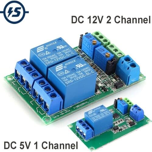 LM393 Voltage Comparator Module Relay Control Circuit 5V 1CH / 12V 2CH For Automotive Modification Circuit Application Test
