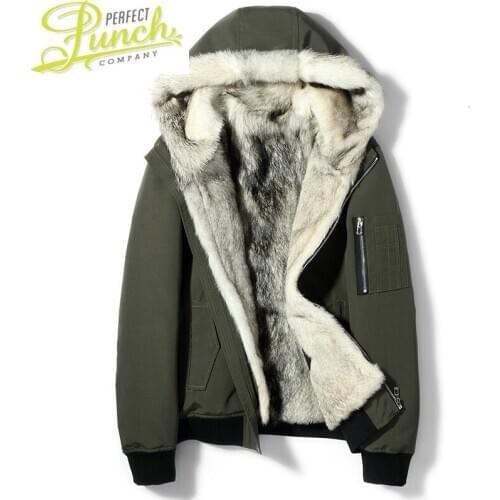 Jacket Winter Coat Mens Real Wolf Fur Parka Men Short Jackets Streetwear Warm Parkas Plus Size Veste T-11-QF-01 Y1892
