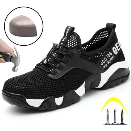 2021 Men Steel Toe Work Safety Shoes Lightweight Breathable Reflective Casual Sneaker Prevent Piercing Women Protective Boots