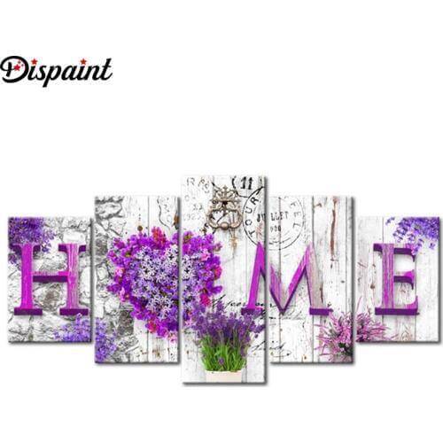 Dispaint 5pcs Full Square/Round Drill 5D DIY Diamond Painting "Home scenery" Multi-picture Combination Embroidery 5D Decor