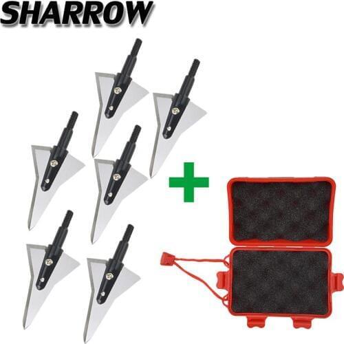 6Pcs Archery 126gr Arrowhead 2Broadhead And Box Set Outdoor Hunting Shooting Training Bow And Arrow Accessories Set