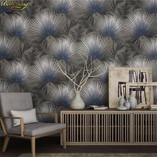 Beibehang Nordic style wallpaper personality living room bedroom wall bar waterproof Southeast Asia palm leaf papel de parede
