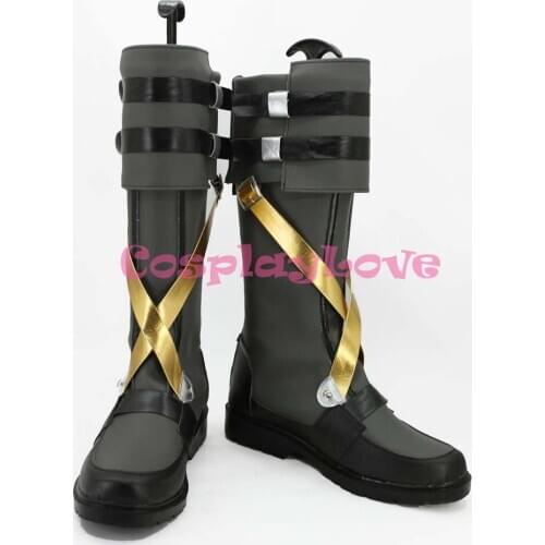 The Legend of Heroes Zero No Kiseki Lloyd Bannings Cosplay Shoes Gray Boots Hand Made Custom-made For Halloween