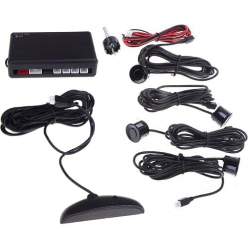 Parking Radar System KKMOON Car Auto Reverse Backup Sensors 4 Black Sensors With Led Display for Toyota Ford Opel Lada Honda BMW