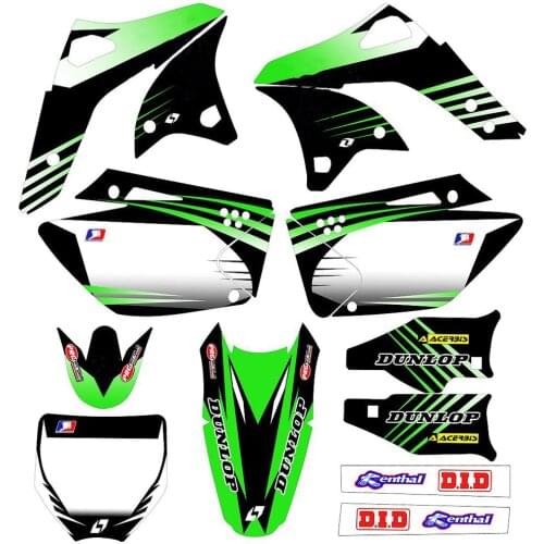 Full set of 3M Stickers kit Motorcycle Graphics Background Decals for Kawasaki KXF250 KX250F 2006 2007 2008 for Kawasaki 250 KXF