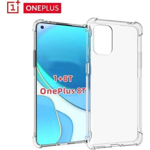 Transparent Shockproof Case For OnePlus 8T 5G Mobile Phone Soft Silicone TPU Case For One Plus OP 1+ 8T Pro Smartphone
