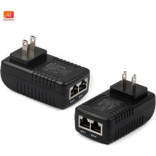 2PCS POE Adapter 12V 1A 12W Wall Plug POE Injector Ethernet Adapter IP Phone / Camera Power Supply Charger EU US plug