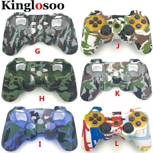 Camouflage Camo for Playstation 3 PS3 game controller soft silicone gel sleeve rubber case protective skin cover
