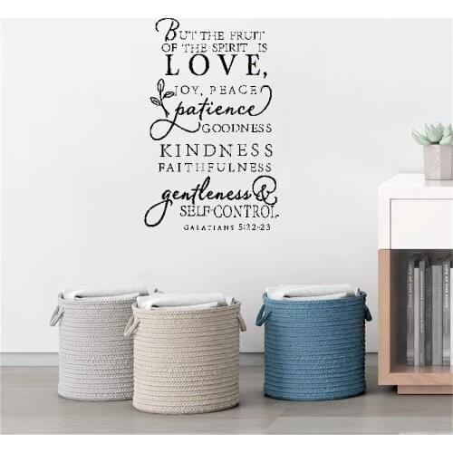 Bible Verse Wall Sticker The Fruit of The Spirit Wall Decal Art Design Word Sticker For Living Room Bedroom Vinyl RU1001