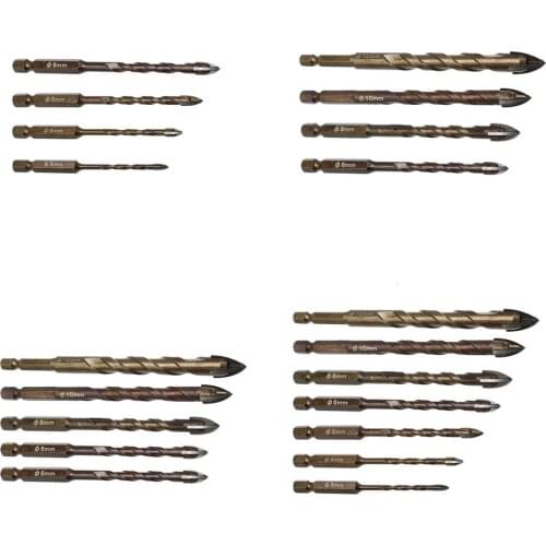 Alloy Drill Bits Hexagon Tile Stone Hole Openers Alloy Woodworking Glass Tool 3mm-5mm 6mm 8mm 10-12mm Electric Drill Accessories