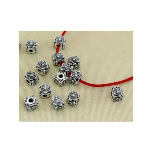 5mm 20pcs/1lot Tibetan Silver flower Bead Antique Loose Bead Spacer Connectors for DIY Jewelry Making bracelet dgf3s