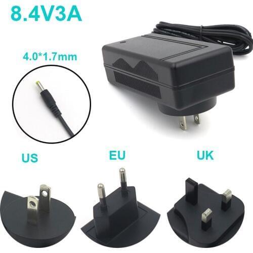 VORED 1PCS 8.4V3A Universal Charger Power Supply Adapter US/EU/AU Plug AC 4.0x1.7mm 1.5m Cable for Air humidifier Free shipping