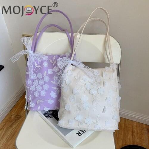 Vintage Flower Lace PU Tote Shoulder Bag Women Casual Large Capacity Handbags Soft Leather Women Designer Handbag
