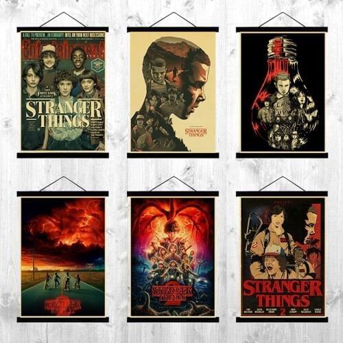 Vintage Movie Stranger Things 2 retro posters home decor kraft paper clear picture print painting wall stickers