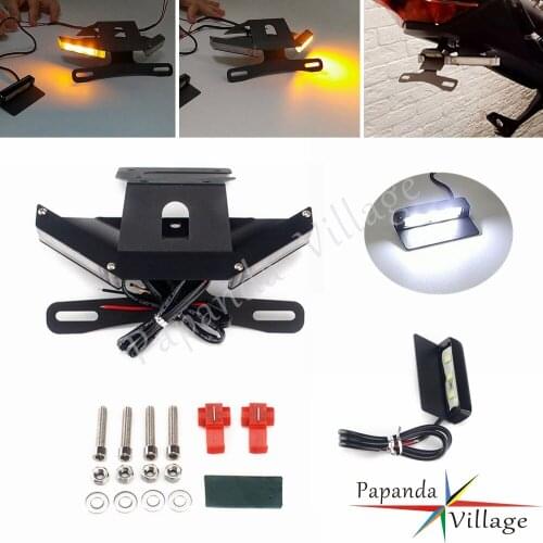 Rear Tail Tidy Fender Eliminator Registration License Plate Holder Bracket LED Light For Kawasaki Z900 2017 2018 2019 2020 2021