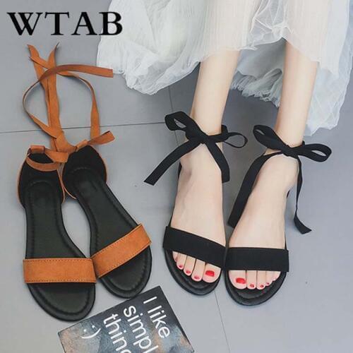 WTAB new summer sandals women 2019 casual Korean shoes chaussures flats platform sandals zapatos beach women sandalia feminina