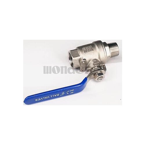 1/2" BSP Female to Male 304 Stainless Steel 2-Piece Type Ball Valve Full Port water steam 358 PSI